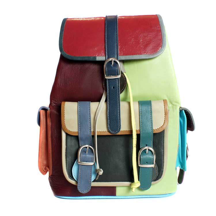 recycled leather backpack